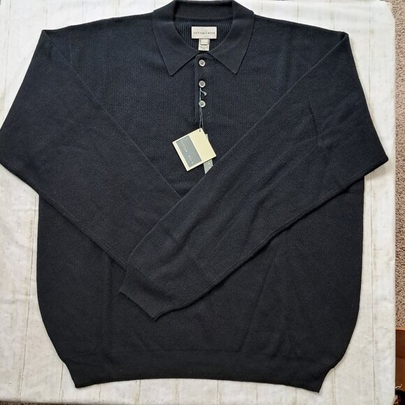 Cutter & Buck Other - Cutter & Buck Silk Angora Textured Long Sleeve Sweater with Collar NEW XLT